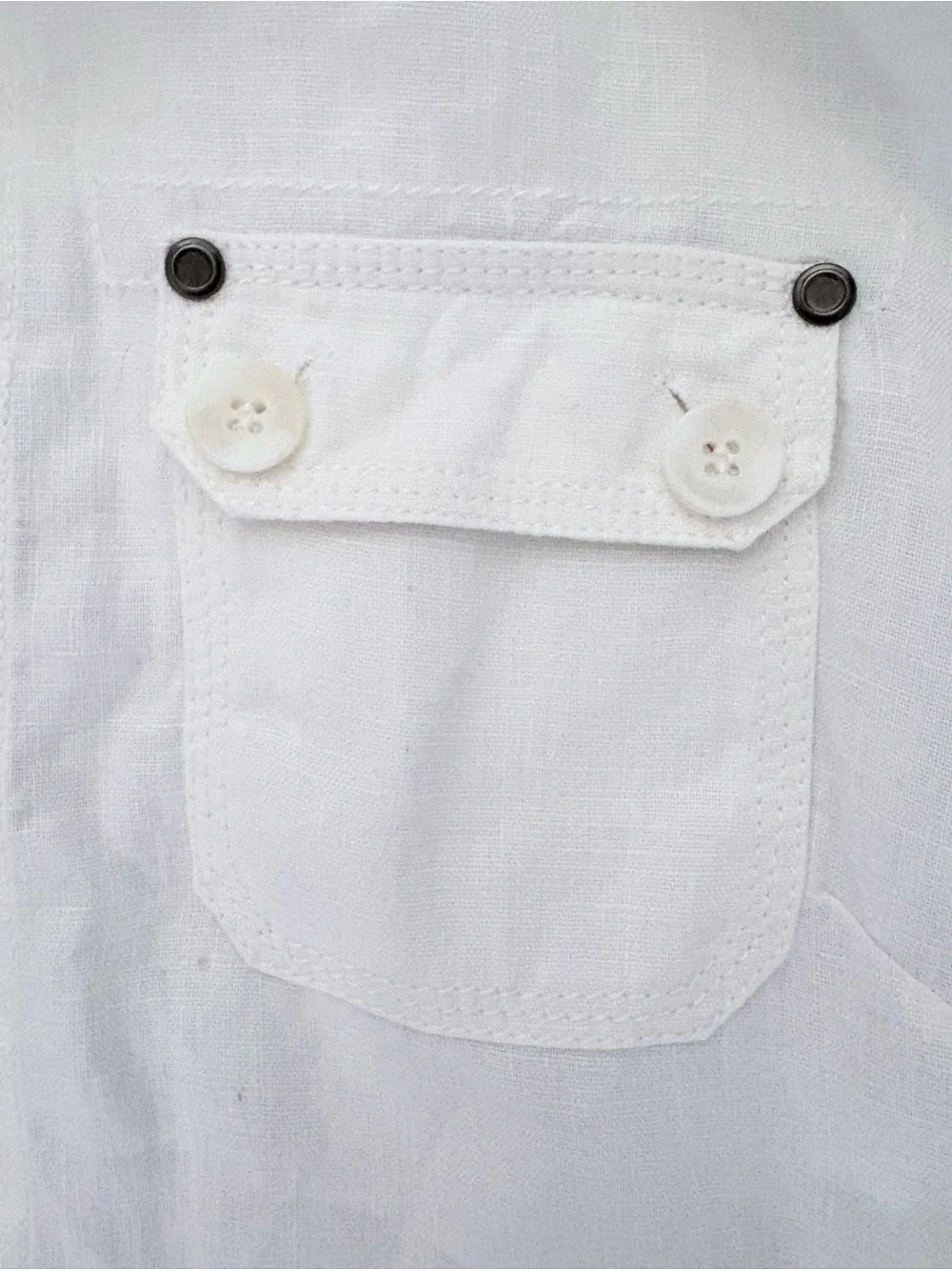 Style & Co 100% Linen White Utility Jacket Women’s Size Large Zip Front